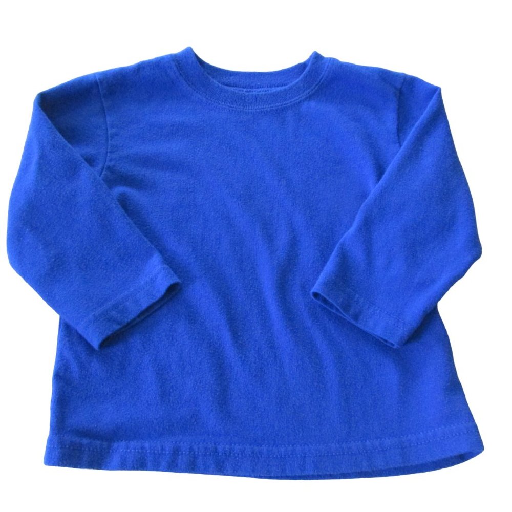 Garanimals Pullover T Shirt Toddler Boys Size 18M Blue Long Sleeve Crew Tee Top